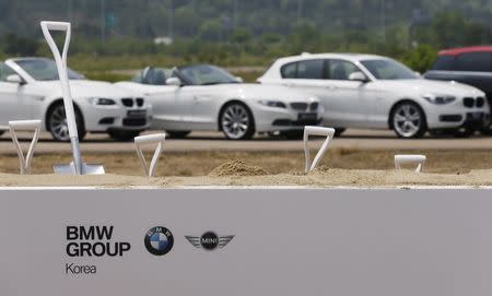 BMW cars are pictured during a groundbreaking ceremony of BMW's driving centre in Incheon, west of Seoul June 4, 2013. REUTERS/Lee Jae-Won/Files