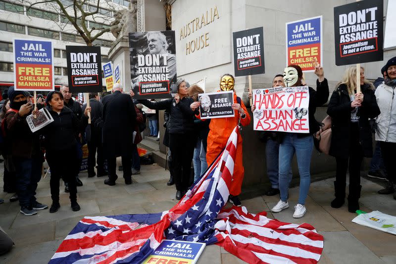 Protest against Julian Assange's extradition in London