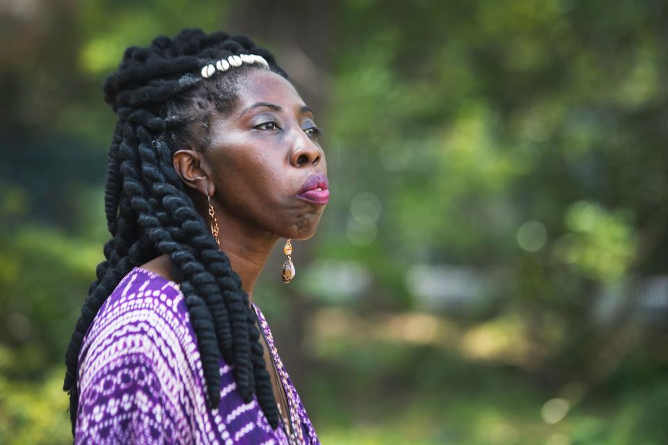 Marquetta Goodwine, also known as Queen Quet, is proud her people left the coastline alone, particularly the stretches of salt marshes critical as habitats.
Marquetta Goodwine, also known as Queen Quet, chieftess of the Gullah-Geechee Nation, is pictured at an outdoor market on St. Helena Island on Saturday, April 15, 2017.