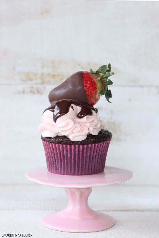 Chocolate-Covered Strawberry Cupcakes