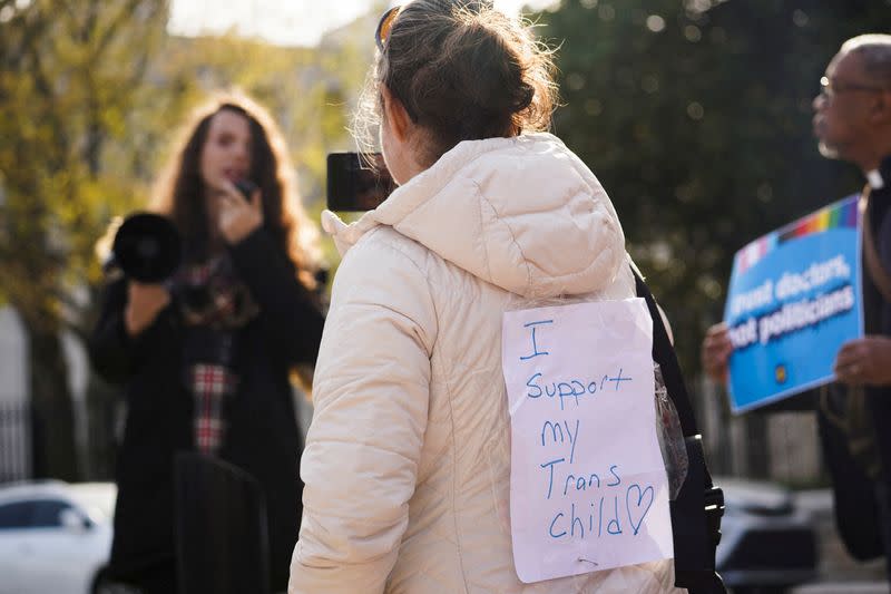 FILE PHOTO: Rally after transgender kids banned from treatments in Georgia