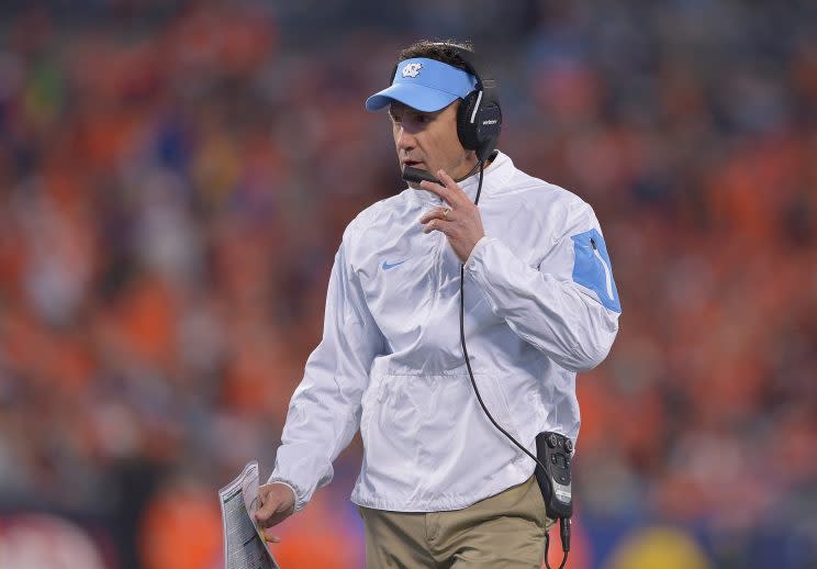 Larry Fedora guided North Carolina to an 8-3 record entering their game against N.C. State. (Getty)