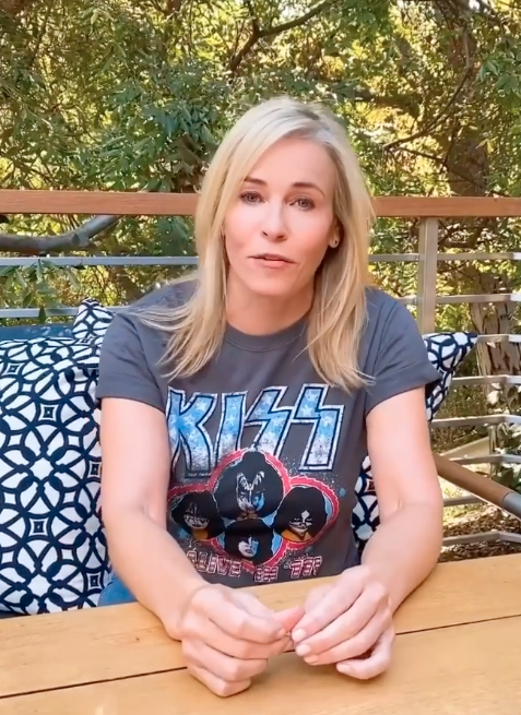 Chelsea Handler in a Kiss T-shirt