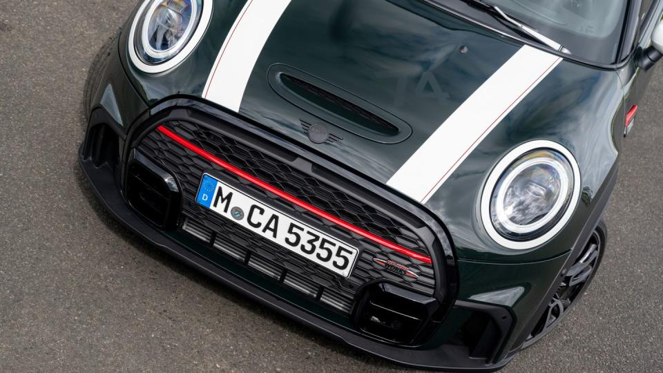 the front of a 2021 mini cooper jcw