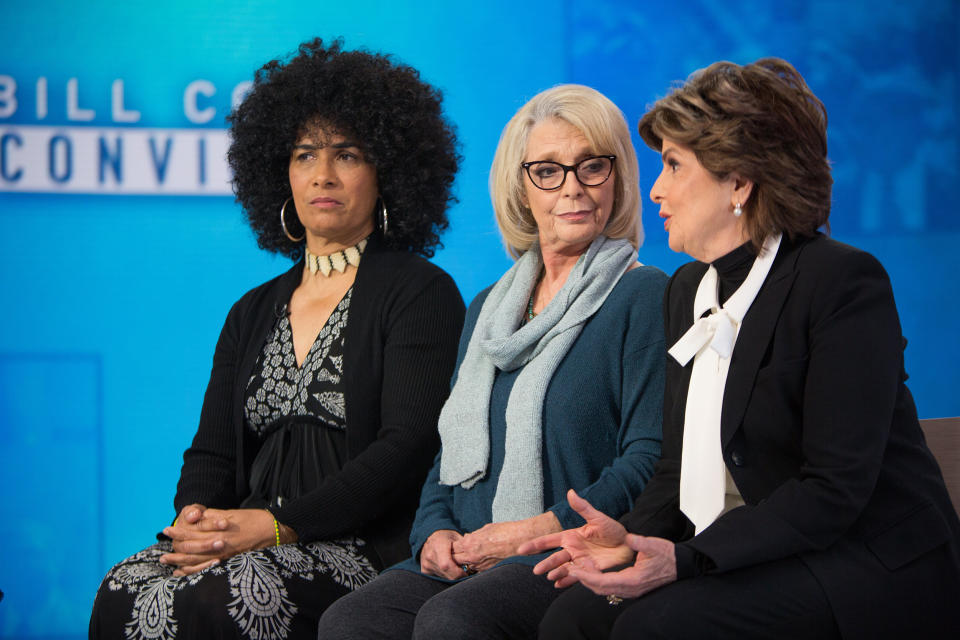 Lili Bernard, Victoria Valentino and Gloria Allred on The Today Show on April 27, 2018. (Nathan Congleton / TODAY)