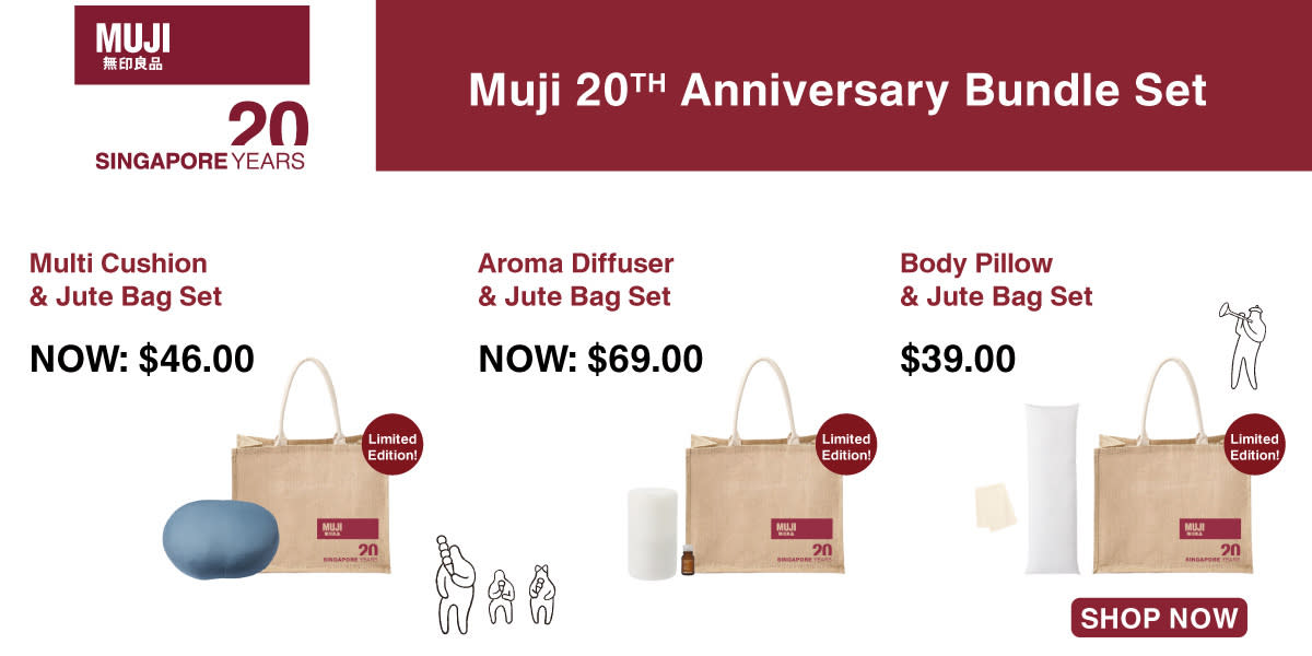 Celebrate Muji Singapore 20th anniversary with its special sale. (Photo: Shopee SG)