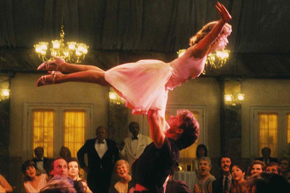 <p>Vestron/Kobal/Shutterstock</p> Jennifer Grey and Patrick Swayze in <em>Dirty Dancing</em> (1987)