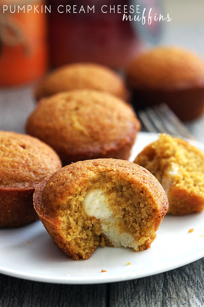 You may have tried these at Starbucks in the past, but how much better will they be homemade?  <a href="http://therecipecritic.com/2014/09/cream-cheese-pumpkin-muffins/" target="_blank">Find out how to make this at The Recipe Critic</a>.