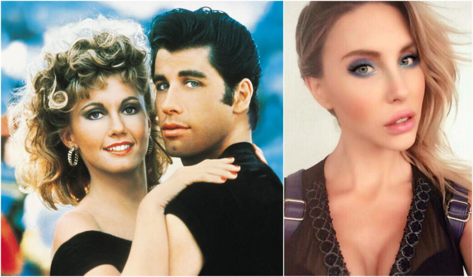 UNA MAMMA PER AMICA - Nella foto, a sinistra Olivia Newton-John e John Travolta in “Grease” (1978) e a destra un autoscatto della figlia di Olivia, Chloe. La star del film musicale più famoso al mondo ha avuto Chloe tardi, all’età di 37 anni. Le due sono migliori amiche.