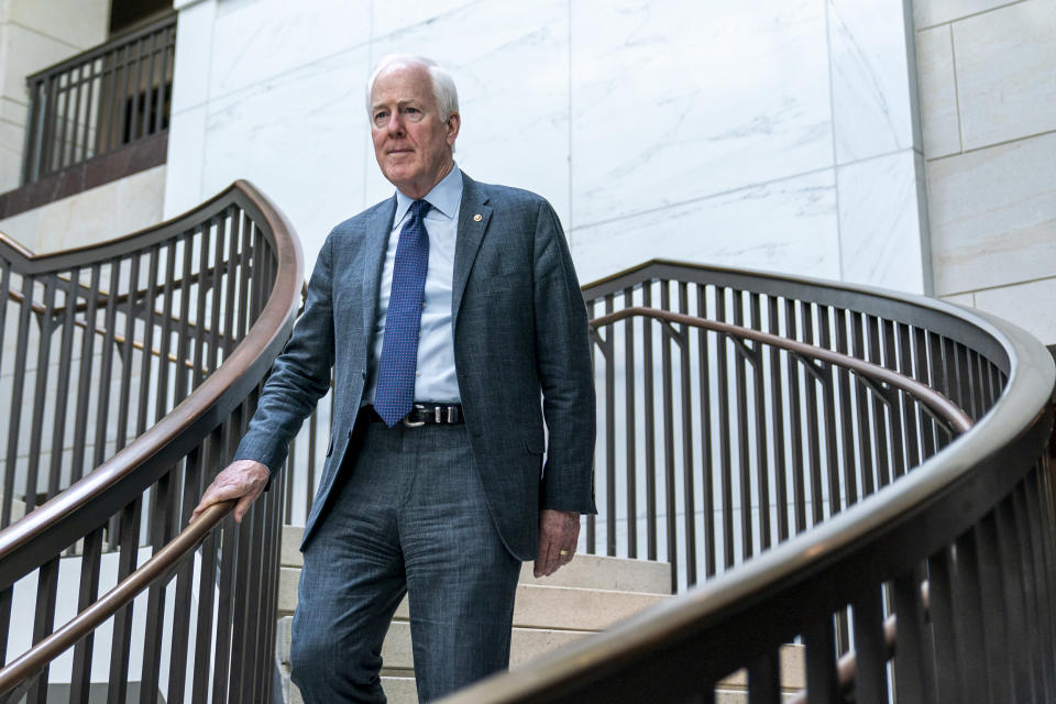 Sen. John Cornyn, R-Texas, at the Capitol on April 19, 2023. (Alex Brandon / AP)