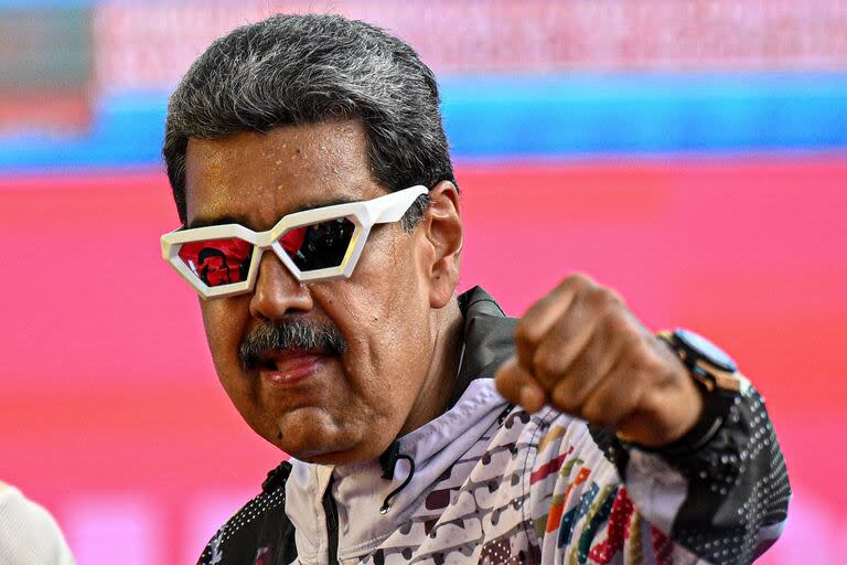 El presidente venezolano, Nicolás Maduro, en un acto de campaña en Caracas. (Federico PARRA / AFP)