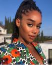 <p>Taylor says it can be really fun to create a ponytail with cornrows, as seen here on Laura Harrier. "The key difference here is that instead of braiding all the back from front to back, you'll want to pick a spot where you want to start your ponytail (for example, higher towards the back of the scalp for a high pony)," she says. "Start your cornrows from all directions and braid towards the pony."</p><p><a href="https://www.instagram.com/p/B88IzWph5E8/" rel="nofollow noopener" target="_blank" data-ylk="slk:See the original post on Instagram;elm:context_link;itc:0;sec:content-canvas" class="link ">See the original post on Instagram</a></p>