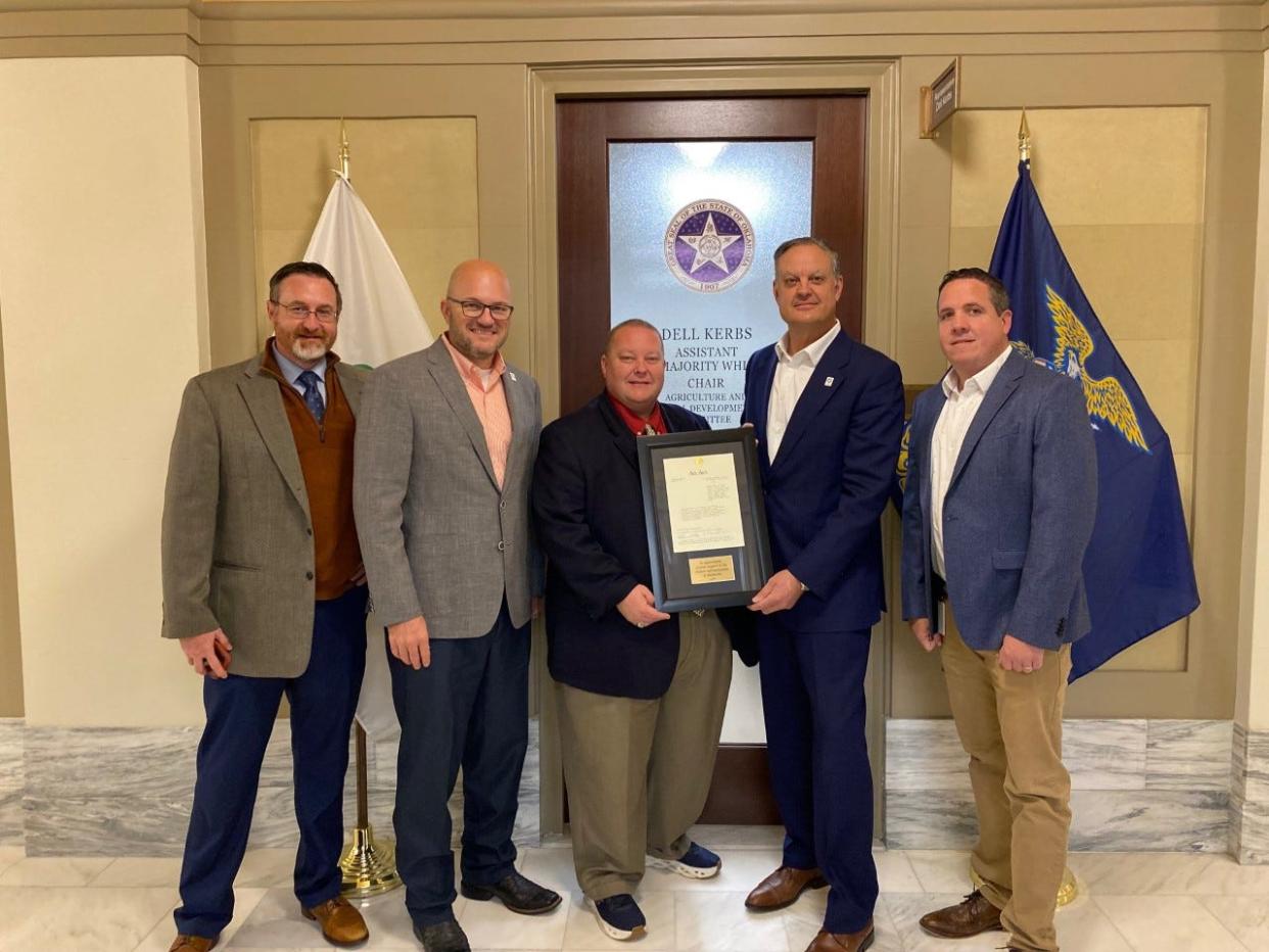 The Oklahoma Department of Commerce honored Representative Dell Kerbs for his work to support economic development and the state’s agriculture industry.