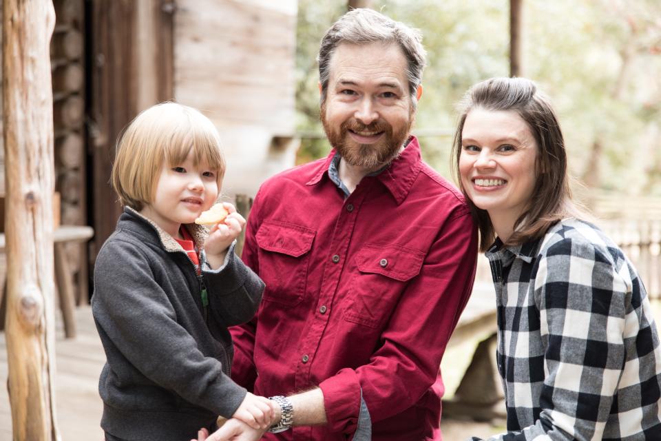 Ashley L. Jones, who has a new cookbook, with her husband, Robby, and son, Gordon.