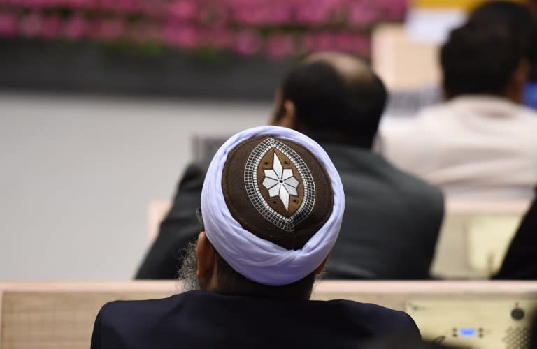 <p>Delegates listens to Indian Prime Minister Narendra Modi’s speech during the inauguration of World Sufi Forum in New Delhi on March 17, 2016. Prime Minister Narendra Modi inaugurated World Sufi Forum, a four-day long event organised by All India Ulama and Mashaikh Board (AIUMB), the apex body of Sufi Dargahs in India.The event will see more than 200 Indian and International delegates, spiritual leaders, scholars, academicians and masters of Sufism, under one roof. </p>