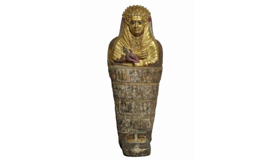 Mummy of a child, Roman Period, about 4060 C.E., Hawara, Egypt, EA 22108.