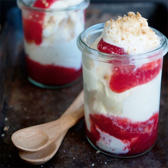 Strawberry, Lemon and Vanilla Ice Cream Parfait