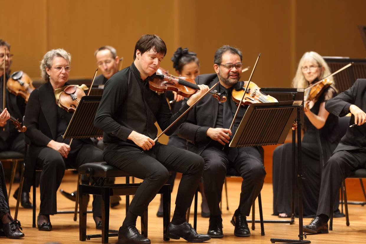 Joshua Bell, first chair, performs with the Academy of St. Martin of the Fields orchestra. Bell is also music director of the chamber orchestra, which will be performing March 26, 2024, at the Indiana University Auditorium.