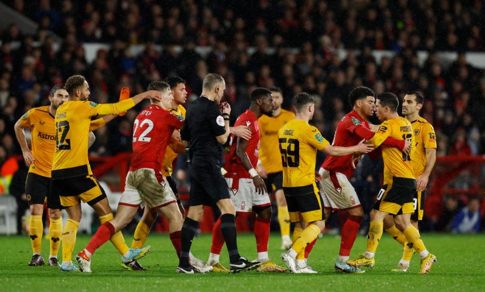 Tempers flared after the end of the match (Action Images via Reuters)