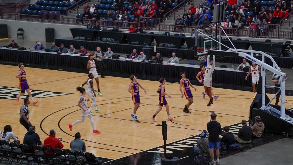 The Newport Wildcats and Lyon County Lions got off to a fast start in the second half of their All "A" Classic state semifinal game on Jan. 27 at Corbin Arena in Corbin, Ky.