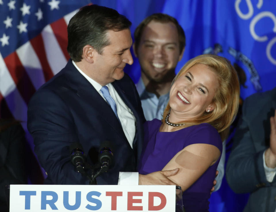 Ted and Heidi celebrate Cruz’s win in Wisconsin