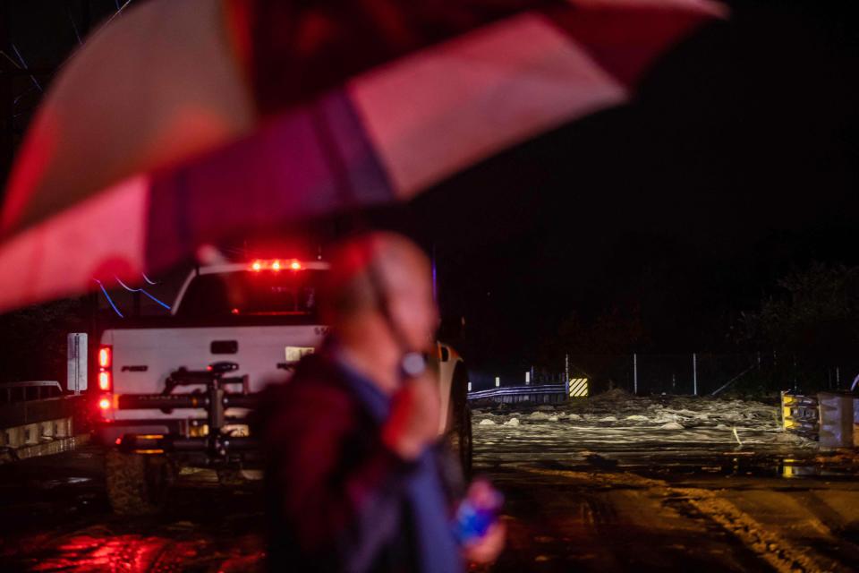 Montecito, a town of about 9,000 people that is also a favorite of American entertainment royalty such as Oprah Winfrey and Jennifer Aniston, was expected to get up to eight inches of rain in 24 hours (Apu Gomes / AFP - Getty Images)