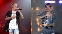 <p>Le jeune Prince de la Pop est apparu avec des cheveux visiblement plus foncés lors de sa tournée <em>Purpose World Tour</em> en Italie, avant les AMA. <em>(Photos : Getty Images/November 2016)</em> </p>