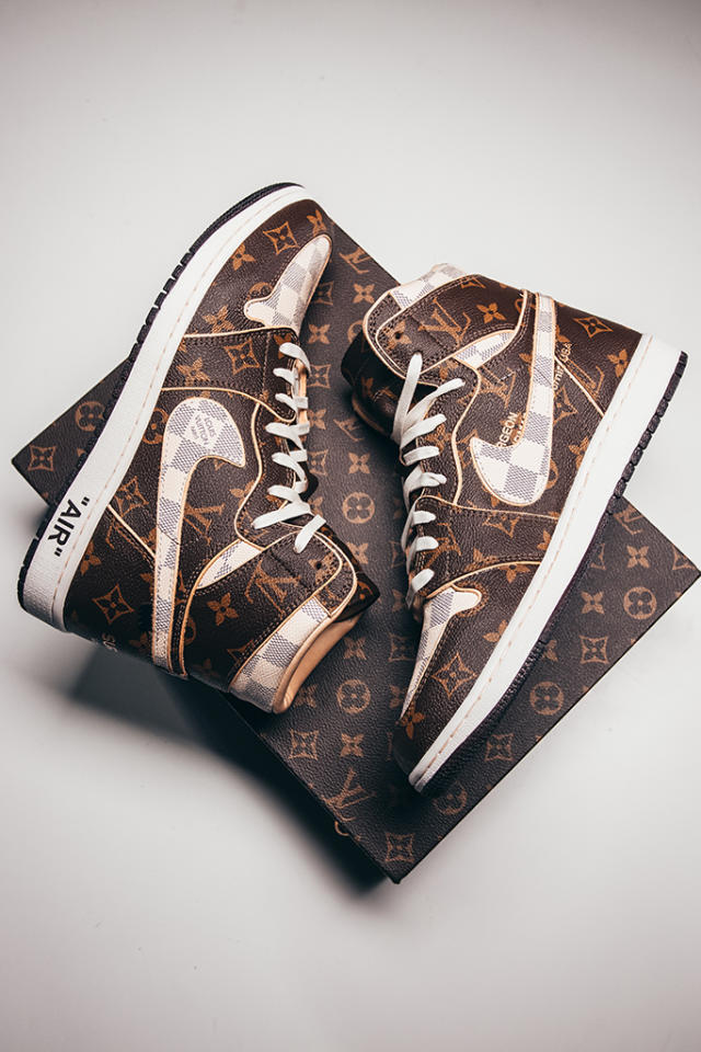 Gold Mirror Louis Vuitton Bag Transforms Custom Air Jordan 1