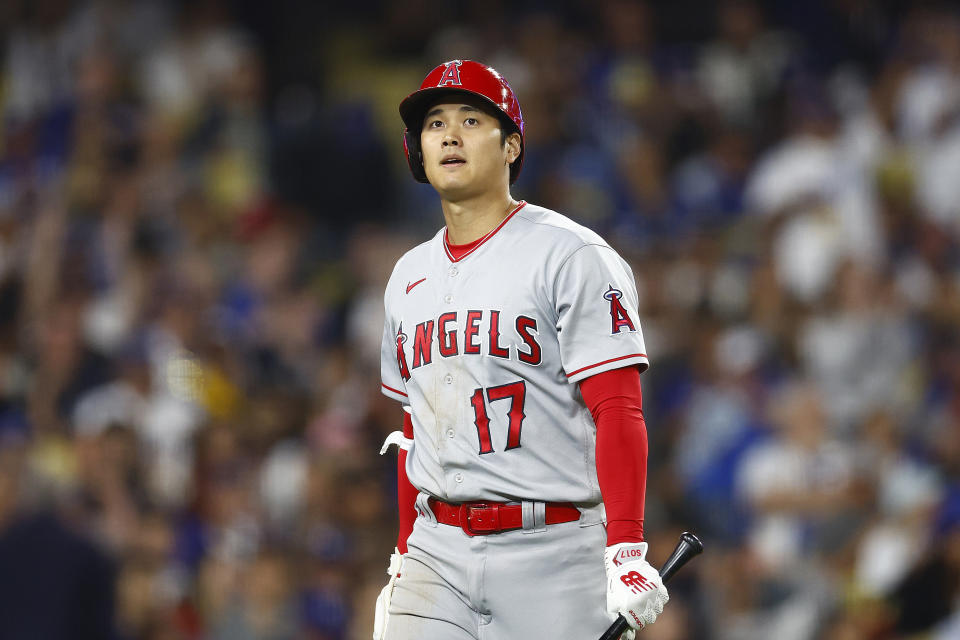 大谷翔平爭奪戰結束，最終他將加盟洛杉磯道奇，並續用背號17號。（MLB Photo by Ronald Martinez/Getty Images）