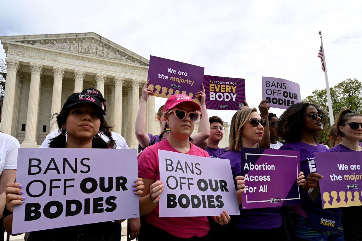 Pro-Choice; Reproductive Rights Protest; SCOTUS OLIVIER DOULIERY/AFP via Getty Images