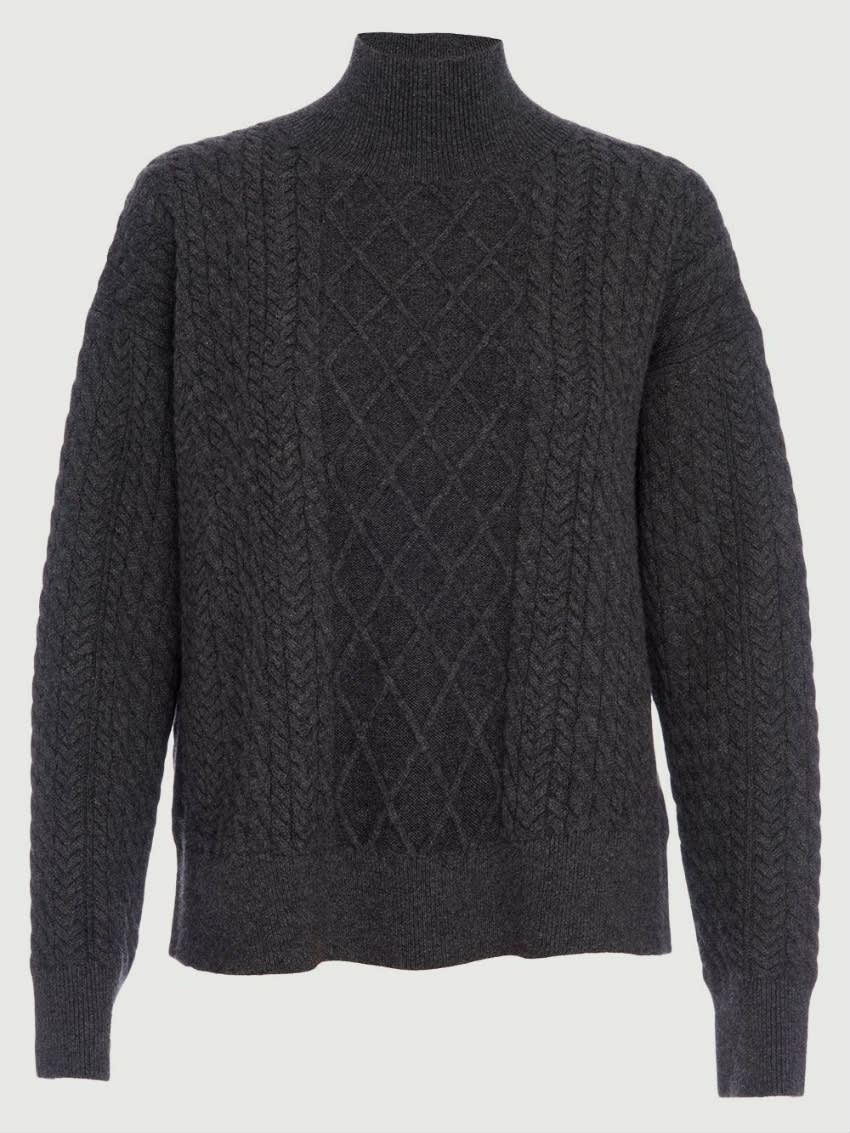 FRAME Cable Mock Cashmere Sweater