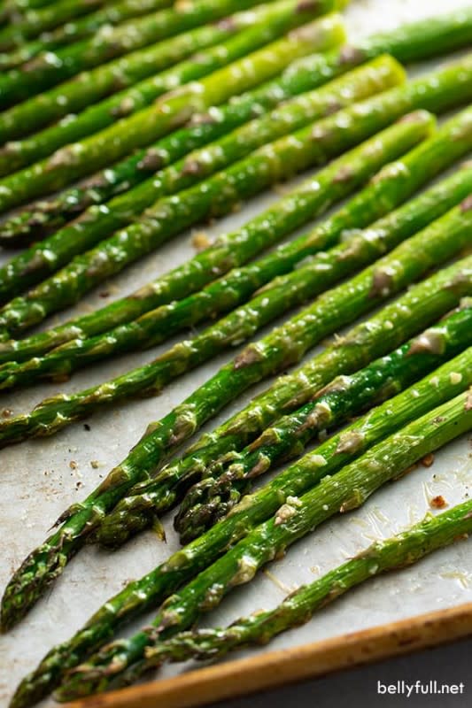 <p>Belly Full</p><p>This easy recipe for oven-roasted asparagus is a fantastic healthy side dish that goes with just about everything and is perfect for spring. It's low-calorie, low-carb, keto-friendly and absolutely delicious!</p><p><strong>Get the Recipe:</strong><a href="https://bellyfull.net/oven-roasted-asparagus/" rel="nofollow noopener" target="_blank" data-ylk="slk:Roasted Asparagus;elm:context_link;itc:0;sec:content-canvas" class="link rapid-noclick-resp"> <strong>Roasted Asparagus</strong></a></p>