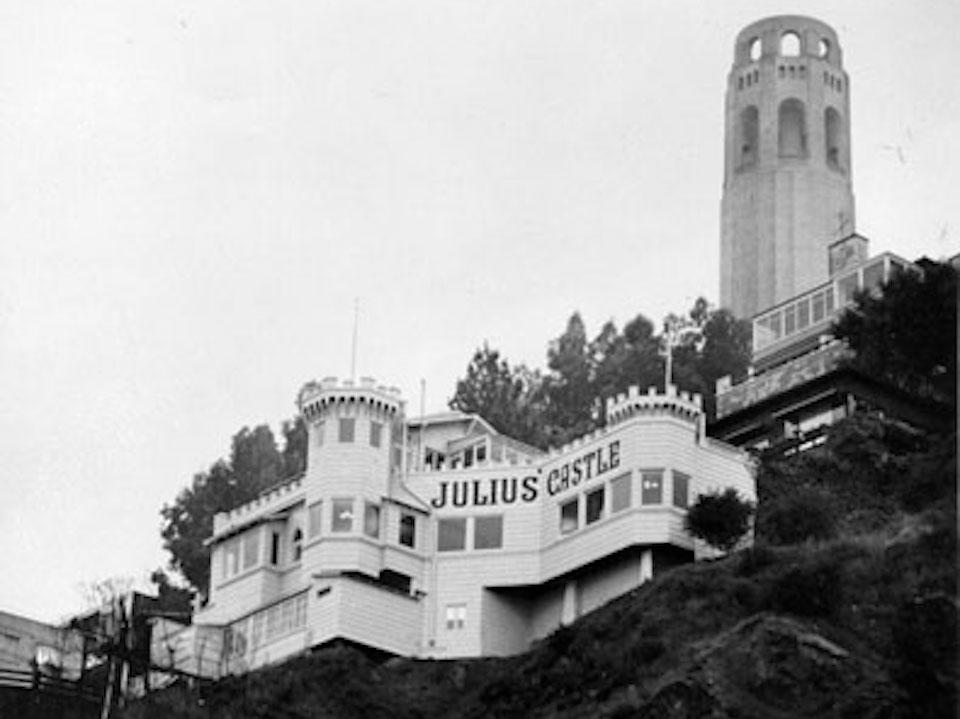Julius' Castle and Coit Tower in 1961.
