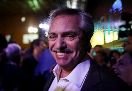 Presidential candidate Alberto Fernandez of the Unidad Ciudadana (Citizen Unit) party, smiles during a rally in Buenos Aires, Argentina August 9, 2017. Picture taken August 9, 2017. REUTERS/Agustin Marcarian