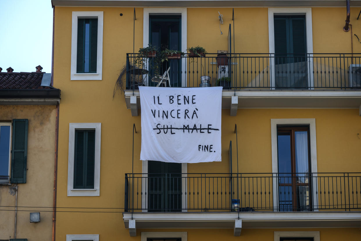 A residence in Milan amid the coronavirus lockdown in Italy, where more than 2,000 deaths have been reported. (Photo: Fabrizio Di Nucci/NurPhoto via Getty Images)