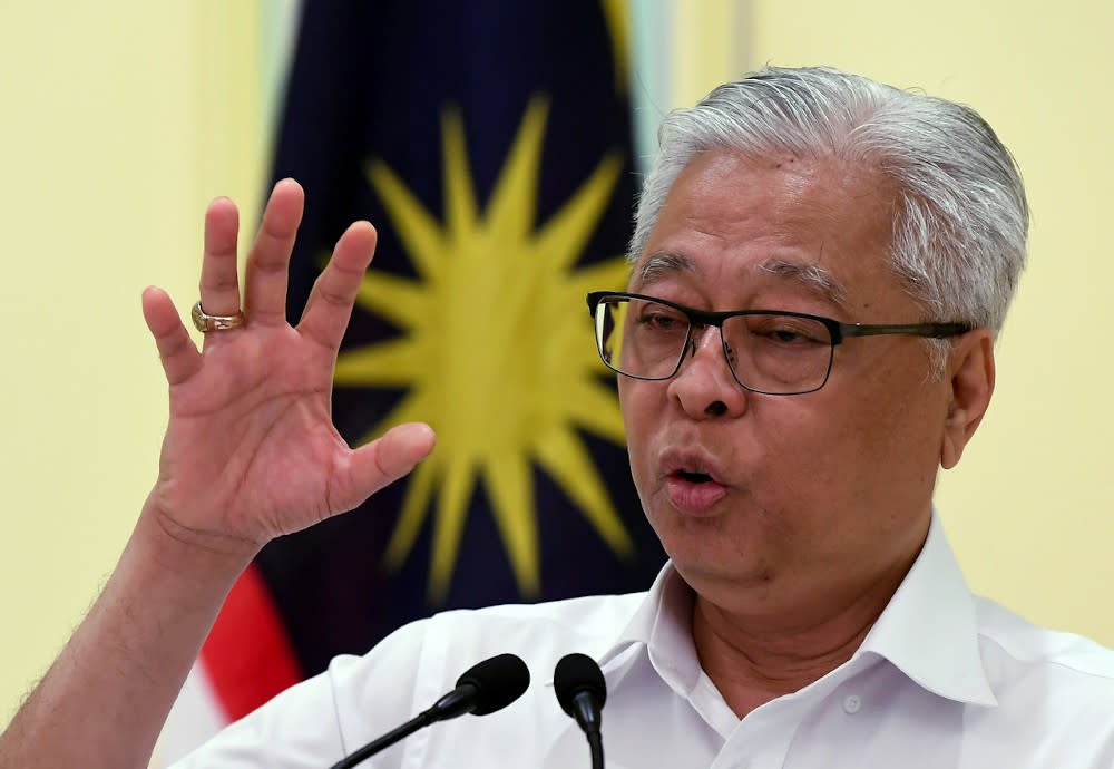 Senior Minister (Security Cluster) Datuk Seri Ismail Sabri Yaakob during a press conference on recovery movement control order at Perdana Putra September 22, 2020. — Bernama pic