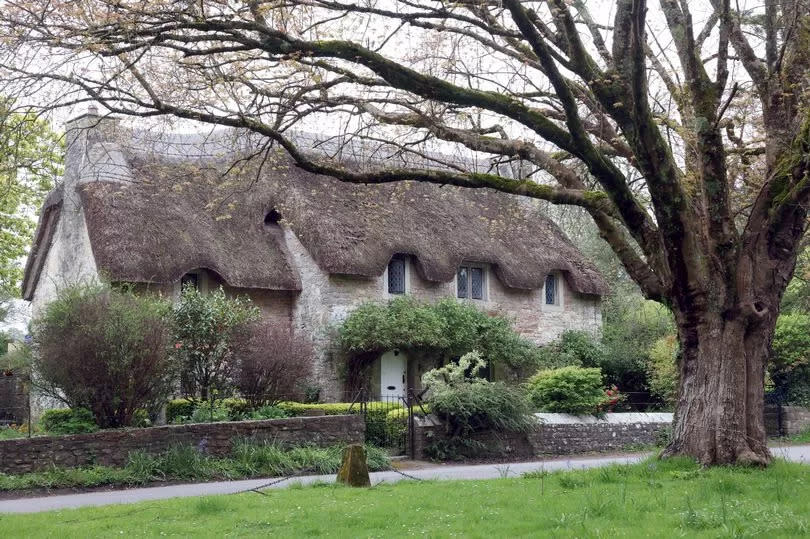 A thatched home in the village of Merthyr Mawr