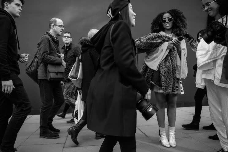 Visitors to London Fashion Week (Getty)