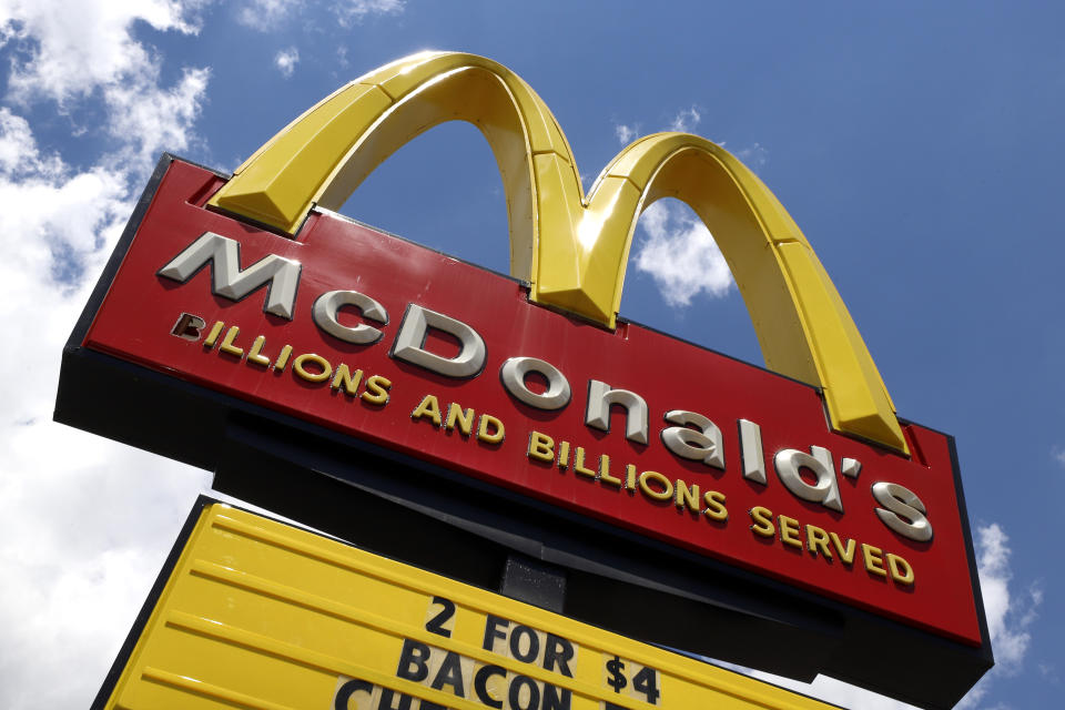 This is the sign outside a McDonald's restaurant in Pittsburgh on Tuesday, June 25, 2019. (AP Photo/Gene J. Puskar)