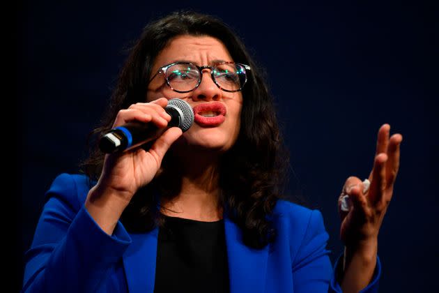 Rep. Rashida Tlaib and other members of the Congressional Progressive Caucus are threatening to vote no on the bipartisan infrastructure bill if Democratic leaders don't keep their promise. (Photo: JIM WATSON via Getty Images)