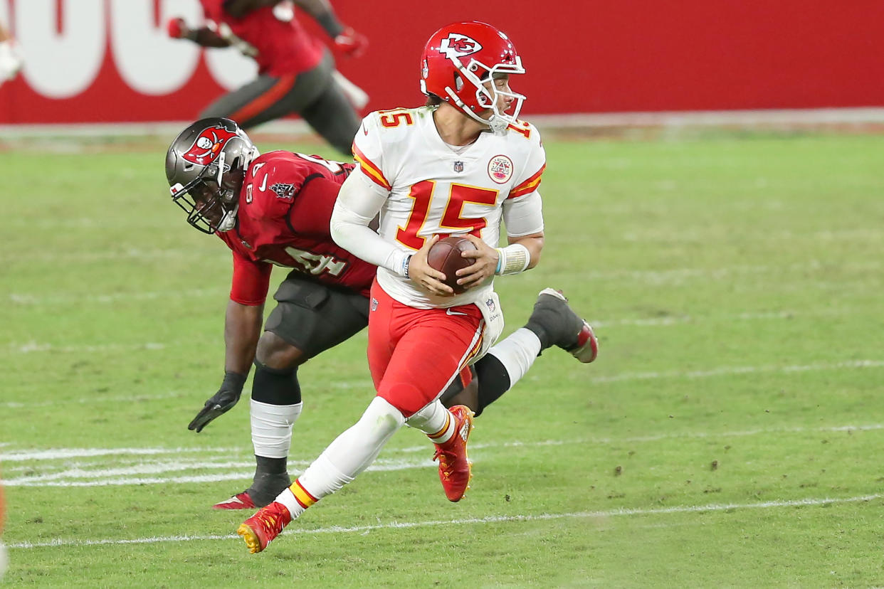 Patrick Mahomes and the Chiefs beat the Buccaneers in the regular season. (Photo by Cliff Welch/Icon Sportswire via Getty Images)