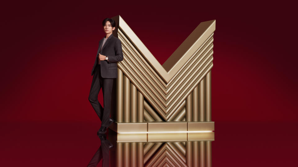 Jaeger-LeCoultre Year of the Rabbit campaign starring Jackson Yee wearing a Master Ultra-Thin Tourbillon Moon timepiece in front of an Alex Trochut sculpture inspired by the brand’s new Art Deco-inspired alphabet.