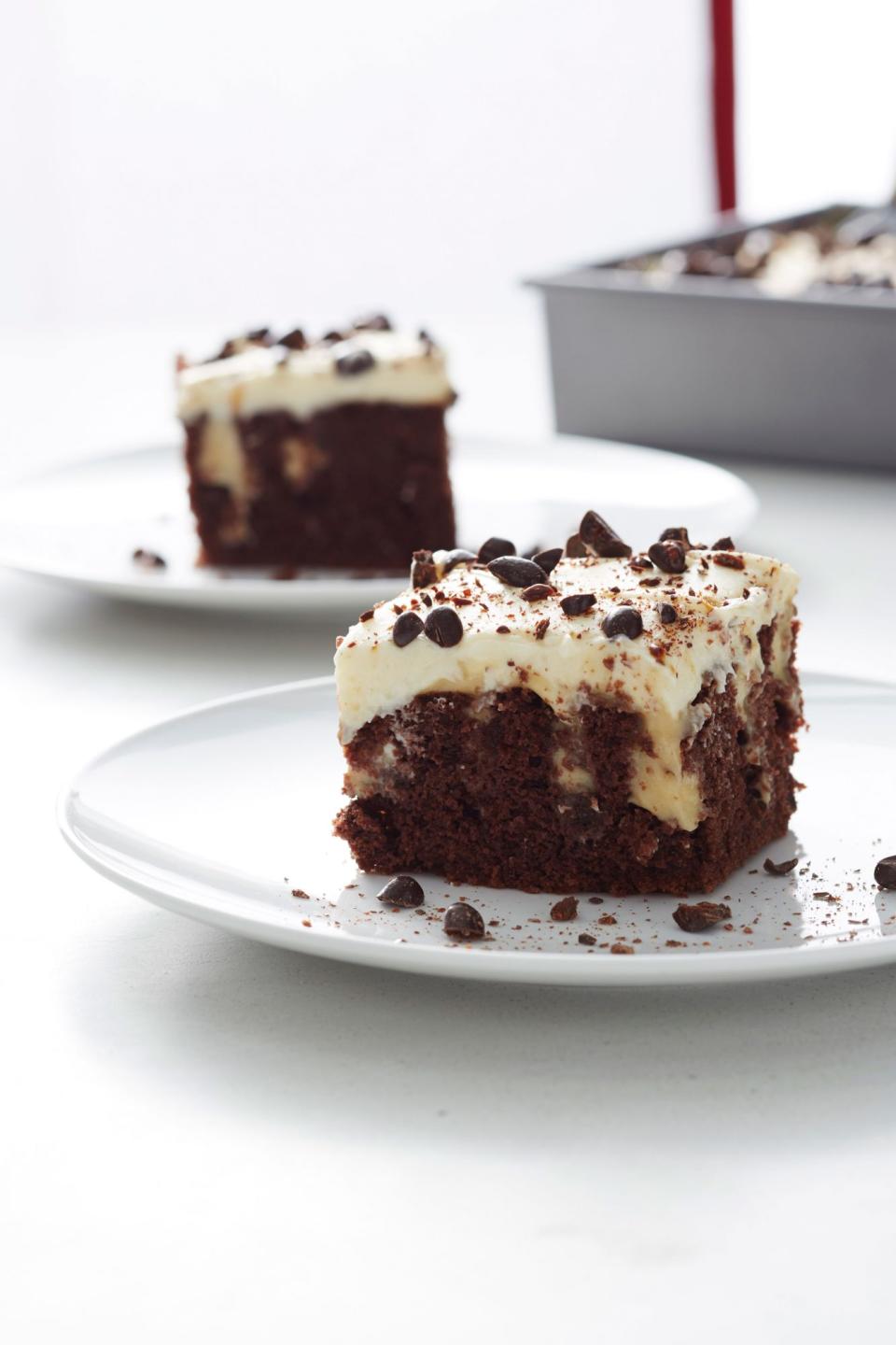 Chocolate Tiramisu Poke Cake