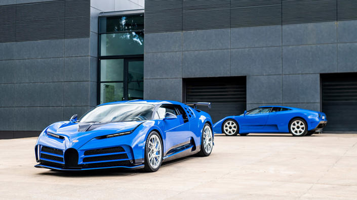 The first Bugatti Centodieci and a EB110 GT