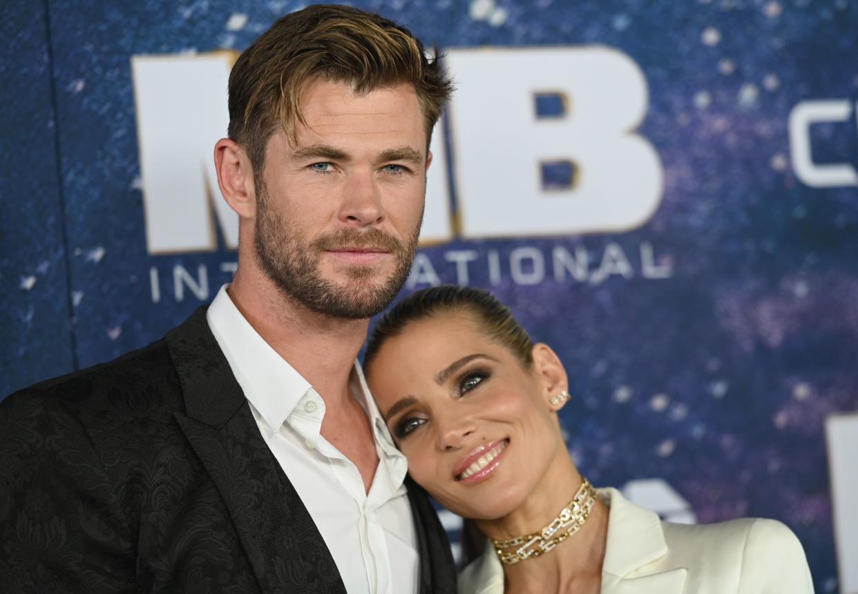 Australian actor Chris Hemsworth and his wife Spanish model Elsa Pataky attend the 