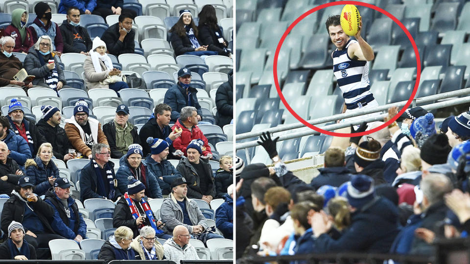 Fans at GHMBA Stadium, pictured here packed into the same section.