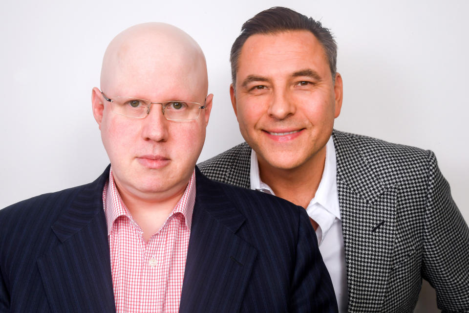Matt Lucas and David Walliams pose during the Brexit Comedy Show by Radio 4 at Shaw Theatre on October 27, 2019 in London, England. (Photo by Dave J Hogan/Getty Images)