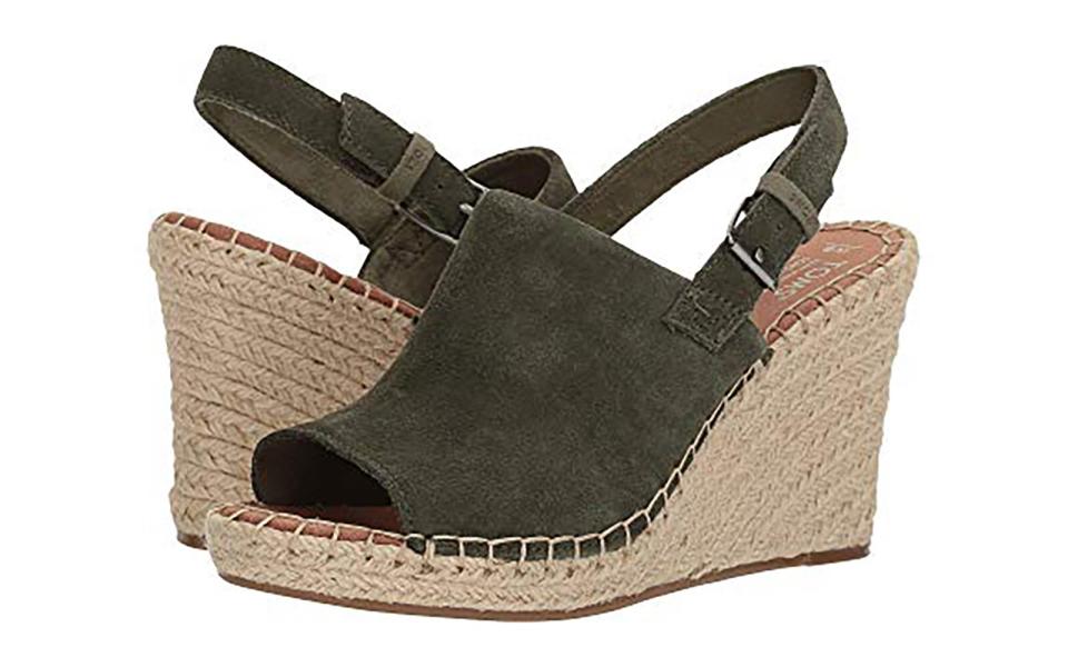 <p>Looking for a cute and comfortable wedge that will go with everything in your suitcase? Try this pair by Toms. The stylish shoes have a textile lining that adds both comfort and breathability, and a cushioned cotton twill insole that helps fight bacteria. The wedges’ rubber sole offers added traction, while the slingback strap gives ample support. One happy customer said, “I absolutely love this shoe! I’m a hairstylist and can stand in it for a 10 hour day!”</p> <p>To buy: <a href="http://www.anrdoezrs.net/links/7876402/type/dlg/sid/TL%2CTheseHeelsAretheMostComfortabletoWalkin%252CAccordingtoThousandsofReviewers%2Cmgandara%2CSHO%2CGAL%2C749290%2C202002%2CI/http://www.zappos.com/p/toms-monica-black-suede/product/8983531/color/106" rel="nofollow noopener" target="_blank" data-ylk="slk:zappos.com;elm:context_link;itc:0;sec:content-canvas" class="link ">zappos.com</a>, $51 (originally $80)</p>