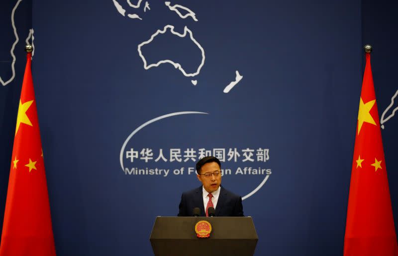 Chinese Foreign Ministry spokesman Zhao Lijian attends a news conference in Beijing