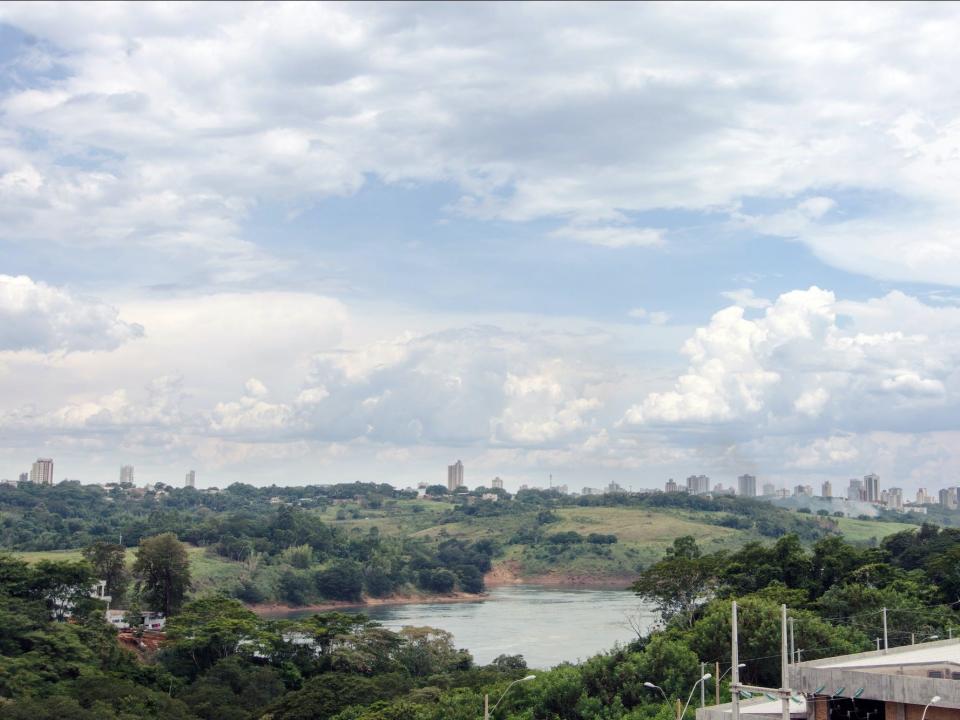 Ciudad del Este City and Parana River in Paraguay